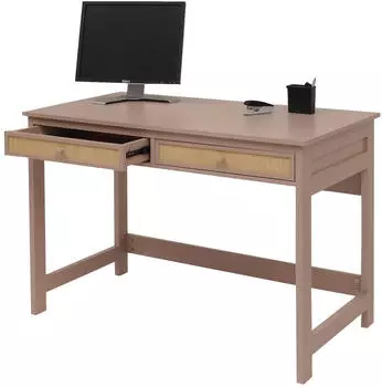MCW MCW-O36 Schreibtisch mit Schublade, Holz, helltaupe, 110x60cm (99233)