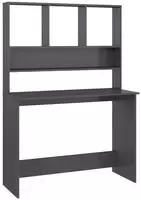 vidaXL Schreibtisch mit Regalen Hochglanz-Grau 110x45x157 cm