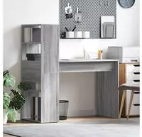 vidaXL Schreibtisch Graues Sonoma 113 x 54 x 120 cm Holzwerkstoff
