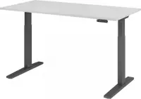 Sitz-Steh-Schreibtisch elektrisch 160x80cm Grau/Graphit