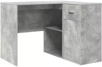 vidaXL Eckschreibtisch mit Schubladen L-f&ouml;rmig Beton Grau 102x88x75cm (3337276)