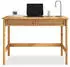 Idimex Rodrigo Gerader Schreibtisch Massivholz Eiche 2 Rattanschubladen 76cm (Rodrigo)
