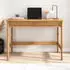 Idimex Rodrigo Gerader Schreibtisch Massivholz Eiche 2 Rattanschubladen 76cm (Rodrigo)