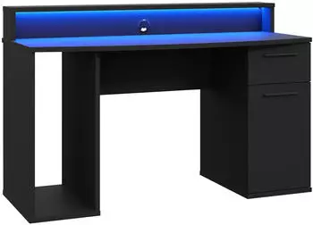 Mirjan24 Ayo Gaming-Schreibtisch 140x91x65cm Holzwerkstoff, 1 Schublade, Schwarz