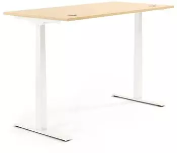Soennecken Schreibtisch 2000x800mm h&ouml;henverstellbar, Platte Ahorn, Gestell wei&szlig; (810061479)