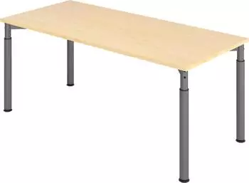 Hammerbacher MyTable Y Schreibtisch 180x80cm h&ouml;henverstellbar, Ahorn/Graphit (VYS19/3/G)