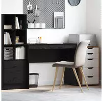 vidaXL Schreibtisch Schwarz Eichen-Optik 100 x 40 x 76 cm