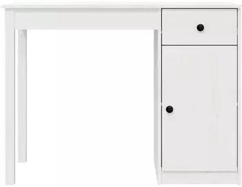 vidaXL Schreibtisch Massivholz Kiefer Wei&szlig; 100x50x75cm (814630)
