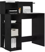 vidaXL Schreibtisch mit Regal Schwarz Eichen-Optik 90 x 48 x 101,5 cm