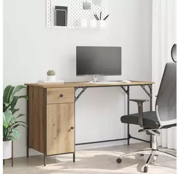 vidaXL Computertisch Artisan-Eiche 131x48x75cm Holzwerkstoff (882833)