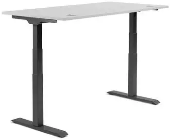 Soennecken Schreibtisch 2000x800mm h&ouml;henverstellbar, Platte lichtgrau, Gestell schwarz (810061881)