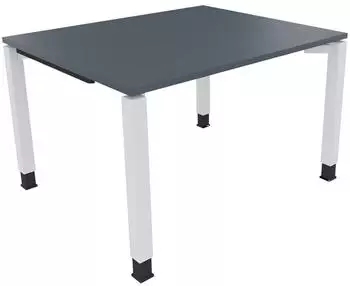 Soennecken Schreibtisch Vierfu&szlig; Quadratrohr 120x100cm h&ouml;henverstellbar 68-82cm wei&szlig;/Lavagrau (810028882)