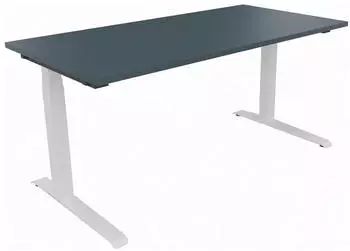 Soennecken Sitz-/Stehtisch elektrisch h&ouml;henverstellbar 160x80cm, wei&szlig;/Lavagrau (810013682)