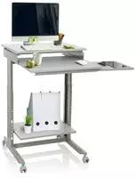 Computertisch / Schreibtisch Workstation Grau Hjh Office