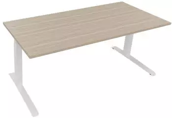 Soennecken Sitz-/Stehtisch All in One 180x80cm h&ouml;henverstellbar 64,5-127,5cm Eiche Natur/Wei&szlig; (810045071)