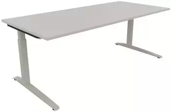 Soennecken Schreibtisch All in One manuell h&ouml;henverstellbar 200x90cm lichtgrau/silber (810028481)