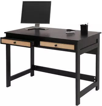 MCW Schreibtisch O36 mit Schublade, 110x60x78cm, Holz, schwarz (99234)