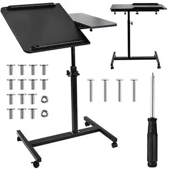 Maclean MC-121 Mobiler Laptop-Tisch h&ouml;henverstellbar 59-89cm, Doppelplatte, 30kg (MC-121)