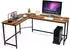 Costway Eckschreibtisch L-Form mit CPU-Ständer, 168x125cm, Kaffee (TI83904OR)