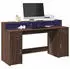 vidaXL Schreibtisch mit LED, Holzwerkstoff, Eichen-Optik Braun, 160x55x91cm (3309435)