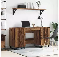 vidaXL Schreibtisch mit Regal Altholz 140 x 50 x 75 cm Holzwerkstoff