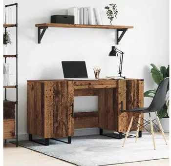 vidaXL Schreibtisch mit Regal Altholz 140x50x75cm (879528)