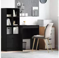 vidaXL Schreibtisch Schwarz Eichen-Optik 60 x 50 x 76 cm