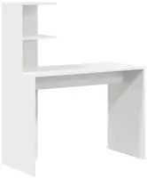 vidaXL Schreibtisch mit Regal Wei&szlig; 102 x 50 x 124 cm Holzwerkstoff