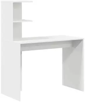vidaXL Schreibtisch mit Regal Wei&szlig; MDF 102x50x124cm (869354)