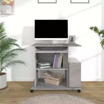 vidaXL Schreibtisch Grau Sonoma 80x50x75cm Holzwerkstoff