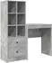 vidaXL Schreibtisch mit Schubladen und Regal 2er-Set Betongrau (3337308)