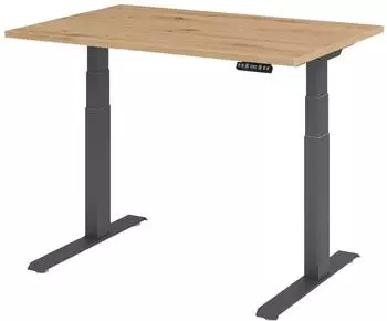 Hammerbacher XDKB12 Sitz-Steh-Schreibtisch elektrisch h&ouml;henverstellbar 120x80cm Asteiche/Graphit (VXDKB12/R/G)