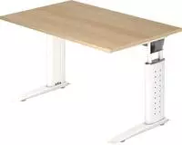 Hammerbacher Schreibtisch C-Fu&szlig; 120x80cm Eiche/Wei&szlig;