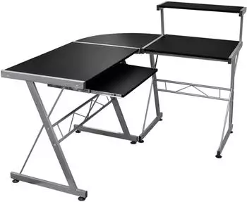 vidaXL Eck-Computertisch Schwarz Holzwerkstoff 132x112x99cm (20585)