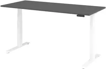 Hammerbacher XDKB19 Sitz-Steh-Schreibtisch elektrisch h&ouml;henverstellbar 180x80cm Graphit/Wei&szlig; (VXDKB19/G/W)