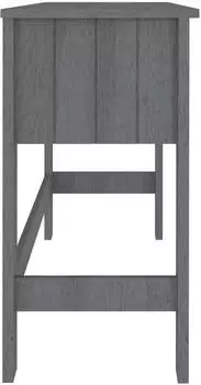 vidaXL HAMAR Schreibtisch Massivholz Kiefer Dunkelgrau 110x40x75cm (340458)