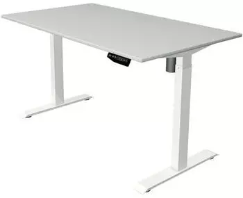 Kerkmann Move 1 Sitz-Steh-Schreibtisch elektrisch höhenverstellbar 140x80cm lichtgrau/weiß (10358111)