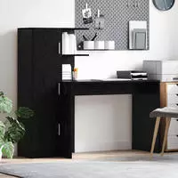 vidaXL Schreibtisch 2 pcs Schwarz Eichen-Optik