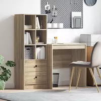 vidaXL Schreibtisch mit Schubladen mit Regal 2 pcs Sonoma-Eiche