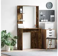 vidaXL Schreibtisch mit Regal Ger&auml;ucherte Eiche 78,5 x 37 x 154,5 cm