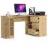 Akord Furniture Factory B-20 Eckschreibtisch 155x85x77cm, 3 Schubladen, 4 Regale, Artisan Eiche (B-20)
