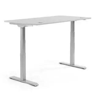 Soennecken Schreibtisch 1800x800mm h&ouml;henverstellbar, Platte lichtgrau, Gestell silber (810060981)