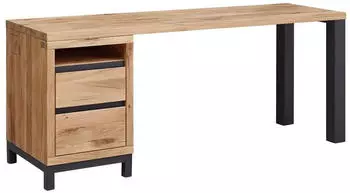 Massivmoebel24 Villanders Schreibtisch Wildeiche 180x55x76cm natur ge&ouml;lt (48-360-200-0041)