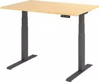 Hammerbacher-Sitz-Steh-Schreibtisch el.120x80cm Ahorn/Grap-VXDKB12/3/G
