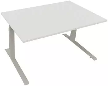 Soennecken Sitz-Steh-Schreibtisch elektrisch h&ouml;henverstellbar 140x90cm, wei&szlig;/silber (810044301)
