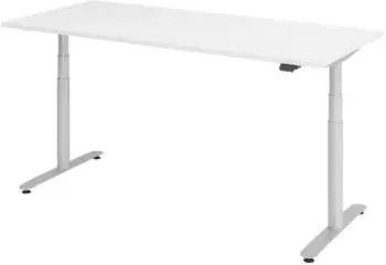 Hammerbacher XDLR Sitz-Steh-Schreibtisch T-Fu&szlig; elektrisch 180x80cm wei&szlig;/graphit (XDLR19)