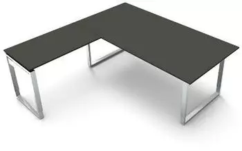 Kerkmann Aveto Schreibtisch B&uuml;gelgestell mit Anbau 180x80cm + 100x60cm, anthrazit (4383)