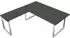 Kerkmann Aveto Schreibtisch Bügelgestell mit Anbau 180x80cm + 100x60cm, anthrazit (4383)