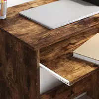 vidaXL Schreibtisch mit Regal Ger&auml;ucherte Eiche 120,5 x 44 x 88,5 cm