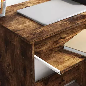 vidaXL Schreibtisch mit Regal Rauchige Eiche 120.5x44x88.5cm Holzwerkstoff (869478)